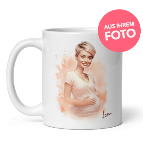 Schwangere Frauen - Mama Tasse personalisiert vom Foto