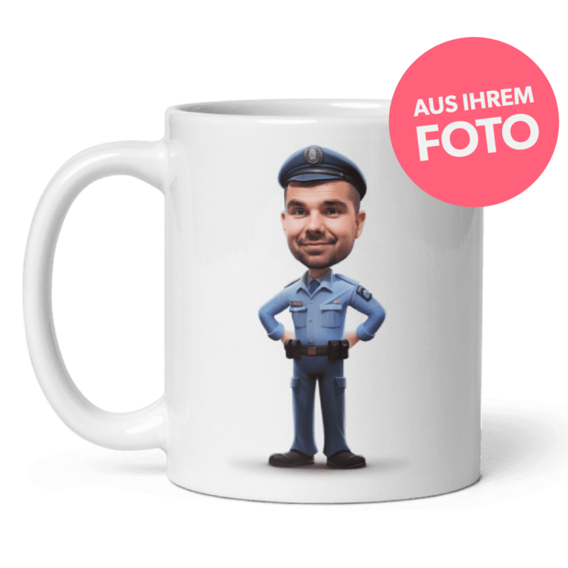 Personalisierte Polizist-Tasse vom Foto – bestes Geschenk für Polizei-Fans