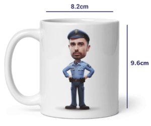 personalisierte Polizisten-Tasse – Modell mit Größe in Zentimetern (11 Unzen)