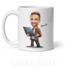 Linke Seite der Programmierer-Tasse, auf der sich der Laptop befindet