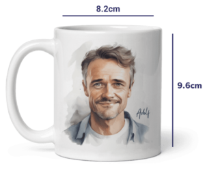 Personalisierte Aquarellillustration gedruckt auf benutzerdefinierter 11-Unzen-Tasse, personalisiert für Papa