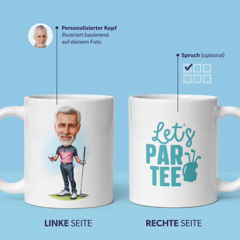 Personalisierte Golftasse mit individuellem Golfzitat, ideales Geschenk für Golfliebhaber