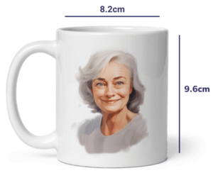 Aquarellillustration von Oma - personalisiert von Ihrem Foto - gedruckt auf eine Kaffeetasse