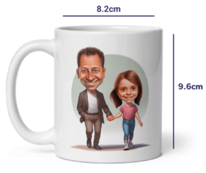 Opa und Enkelin personalisierte illustrierte Tasse, 11oz Tasse