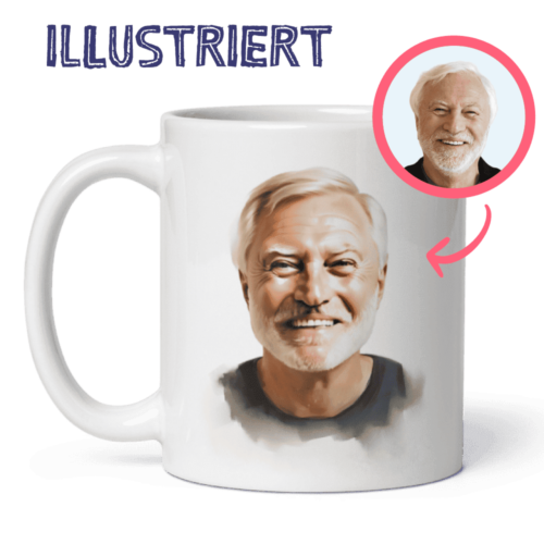 Personalisierte Opa Tasse von Ihrem Foto - Aquarellillustration vom Foto