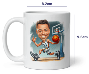 Basketballspieler mit Ballbecher – personalisierte Illustration von Ihrem Foto