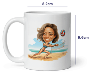 Volleyball-Tasse – personalisiertes Beach-Volleyball-Mädchen