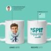 personalisierte Tasse mit einer Illustration eines Zahnarztes und lustigen Zitaten